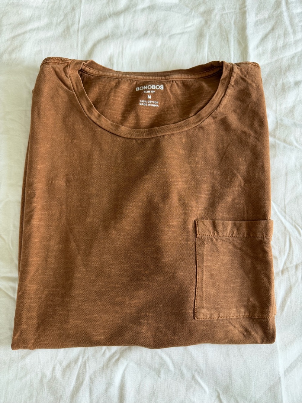 Bonobos Short-Sleeve Crew Pocket Tee in Rust Brown